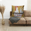 Welcome to Our Farmhouse Pillow Cushion for Living Room Home Decor Chicken Lovers Gifts HN