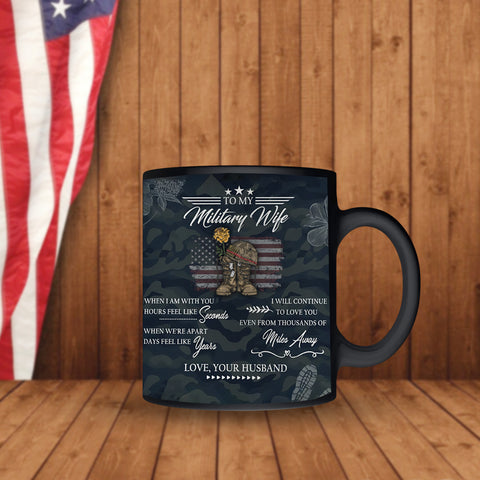 To My Military Wife Veteran Mugs Couple Mug Love Cup Veterans Wife Gifts HN