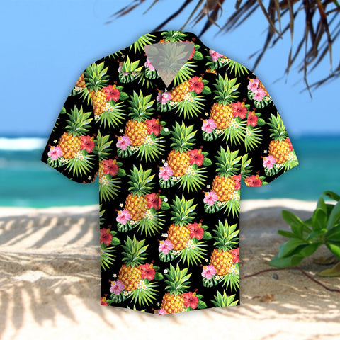 Pineapples Hibiscus Tropical Hawaii Shirt