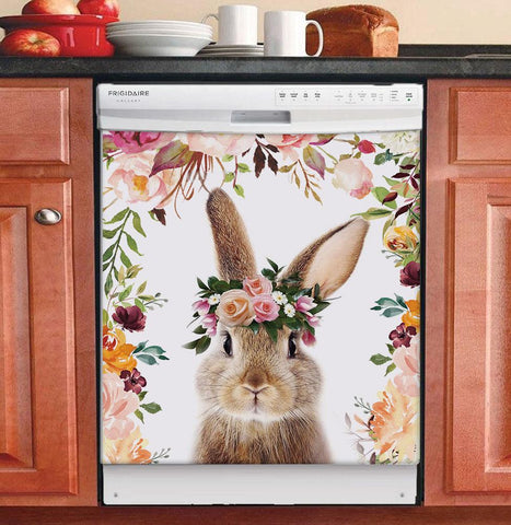 Animals With Flowers Kitchen Dishwasher Cover HT