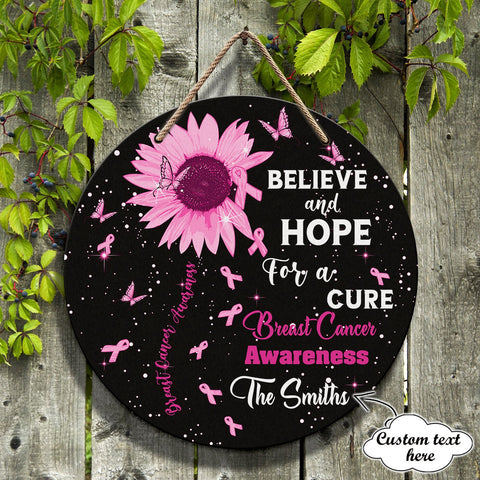 Custom Wooden Sign - Breast Cancer Warrior - Fuly 10