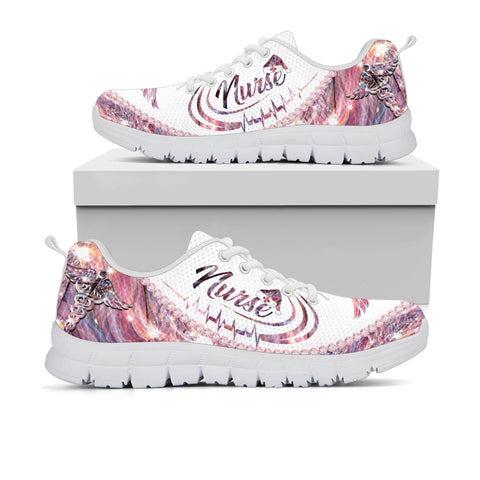 Nurse Shoes Pink Giltter Nurse Sneakers Gift for Nurse Xmas Gift HN