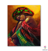 Black American Gift Patriot Beautiful Gorgeous Black Woman Wall Art Canvas PA