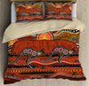 Aboriginal Bedding Set, Australia Kangaroo running Lizard Art Bedding Set