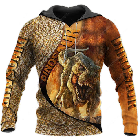 Dinosaur Hoodie Brown CARNIVOROUS DINOSAURS 3D ALL OVER PRINTED SHIRTS MP911