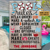 Personalized Classic Metal Sign Funny Pool Rules