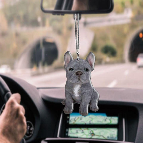 FRENCH BULLDOG GREY FRENCH BULLDOG CAR HANGING ORNAMENT