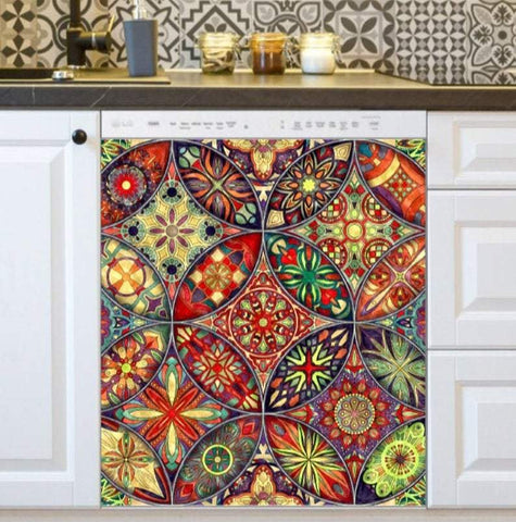 Beautiful Ethnic Mandala Dishwasher Cover Kitchen Decor HT