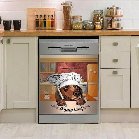 DACHSHUND DECOR KITCHEN DISHWASHER COVER