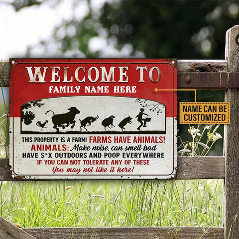 Custom Farm Have Animals Metal Sign