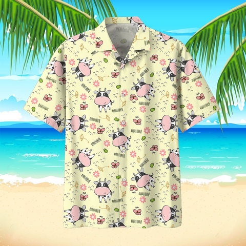 Cow Hawaiian Beach Shirt 4