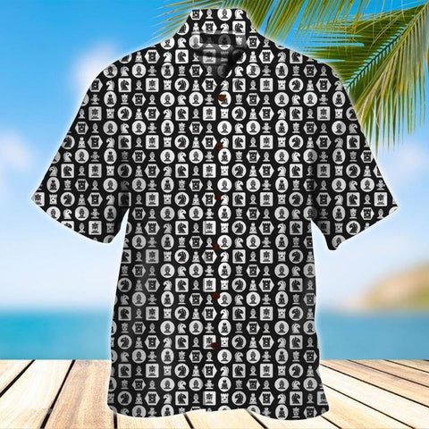 Chess Beach Shirt 3, Chess Hawaii Shirt for Chess Player, Shirt for Chess Lover