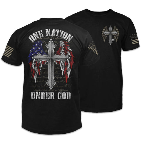 American Patriot Shirt Black One Nation Under God