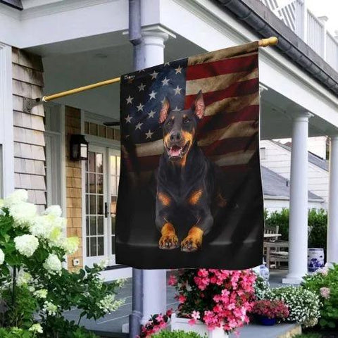 Doberman American Flag