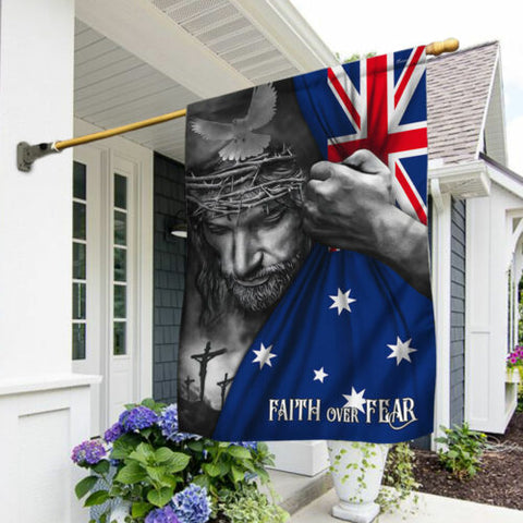 Jesus Flag Jesus Faith Over Fear Australian Flag TM