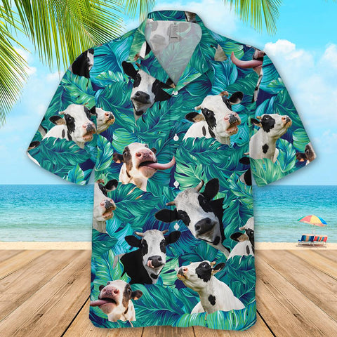 Funny Dairy Cow Cattle Beach Shirt - Hawaiian Shirt - Gift For Dairy Cattle Lovers