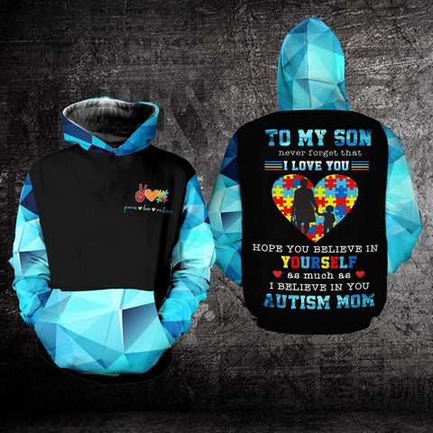 Autism Mom Hoodie To My Son Autism Awareness Hoodie Gift Idea For Mom HT