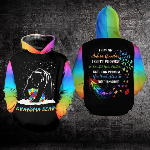 Grandma Bear Hoodie Autism Grandma Hoodie Autism Awareness Hoodie Gift Idea For Mom Grandma HT