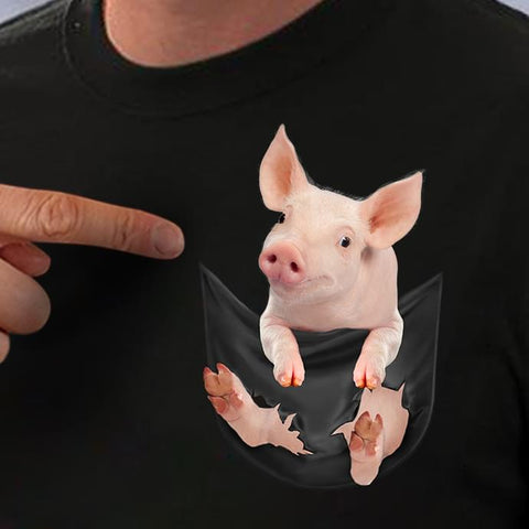 Pig Pocket T-shirt Cute Shirt Gifts for Pig Lovers