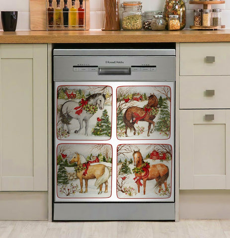 Horse Sticker Christmas On The Farm Horse Decor Kitchen Dishwasher Cover