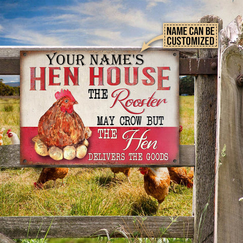 Personalized Chicken Rooster May Crow Customized Classic Metal Signs