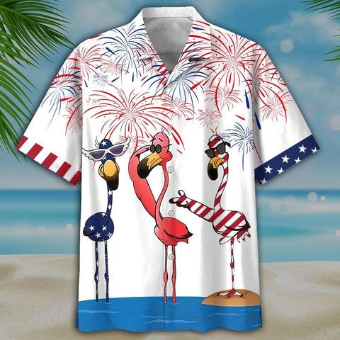 Flamingo Independence Hawaiian Shirt