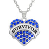 Teamer Breast Cancer Support Survivor Necklace Engraved Letter Pendant Gift Jewelry for Cancer Survivor Crystal Accessories