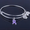 Care For Breast Cancer Pink Ribbon Bangles, Hope Love Faith Charm adjustable bracelets