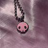 Pink Skull Pendant Necklace Cute Jewelry