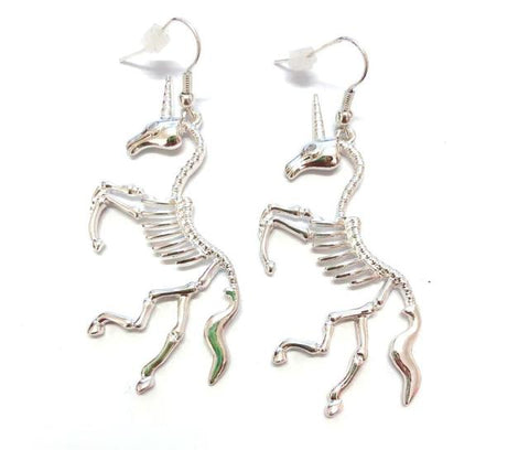 Unicorn Skeleton Dangle Drop Earrings