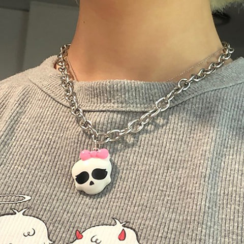 Skull Girl Pendant Necklace