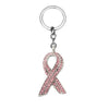New Breast Cancer Awareness Pink Ribbon Crystal Pendant Necklace