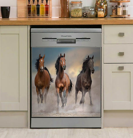 3 Horse Inspired Beauty In The Desert Decor Kitchen Dishwasher Cover
