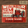 Personalized Tractor Welcome To Our Farm House Customized Classic Metal Signs