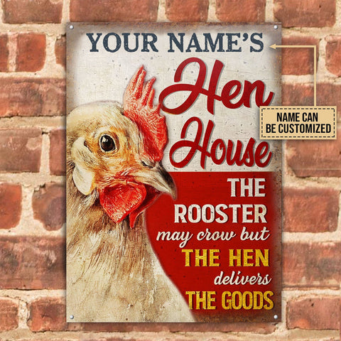 Personalized Chicken Hen House The Goods Customized Classic Metal Signs