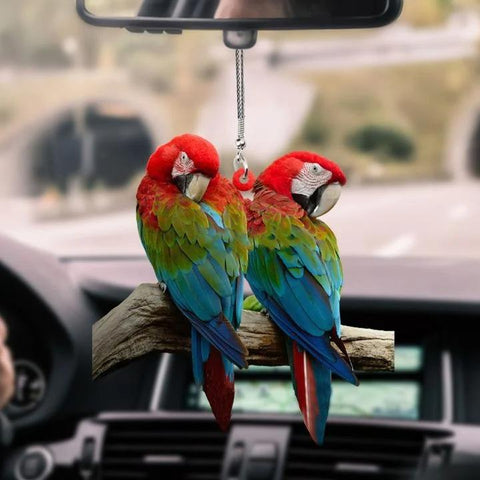 Parrot Car Ornament 3 PARROT COLORFUL PARROT CAR HANGING ORNAMEN