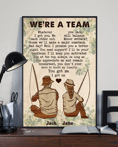Fishing Couple We Are A Team Couple Gifts Customized Canvas QA