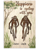 Happiness Is Cycling With You Couple Gifts Customized Canvas QA
