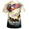 ONE NATION UNDER GOD shirt 3D Jesus American flag gift idea for Veteran Shirt