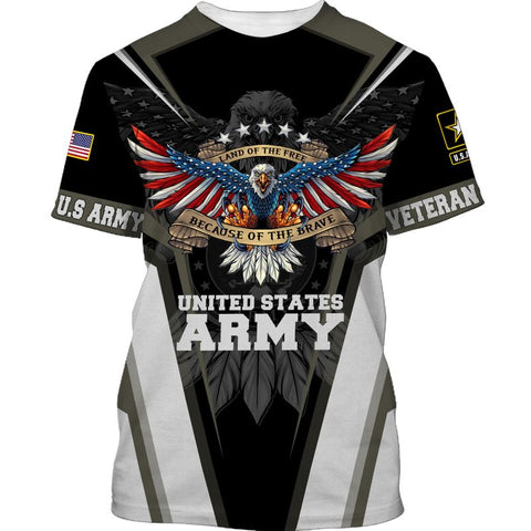Veteran Land of the Free - Because of the Brave - US ARMY gift idea for Veteran Shirt