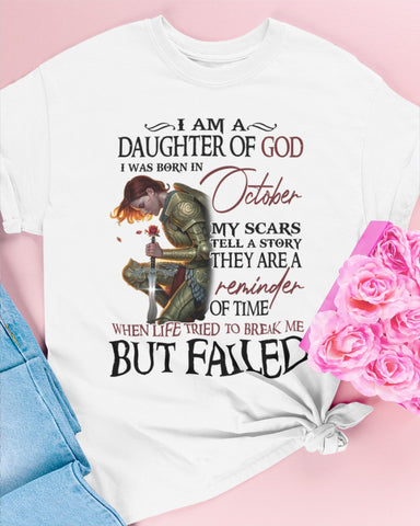I'm a Daughter of God My Scars Tell A Story Classic T-Shirt Jesus Shirt Christian Clothing Gifts for Christians Birthday Gift Ideas