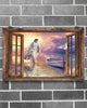 Jesus Window Wall Art, Canvas Print, Canvas Poster, Home Decor, Gifts for Christians, Jesus Gifts HN