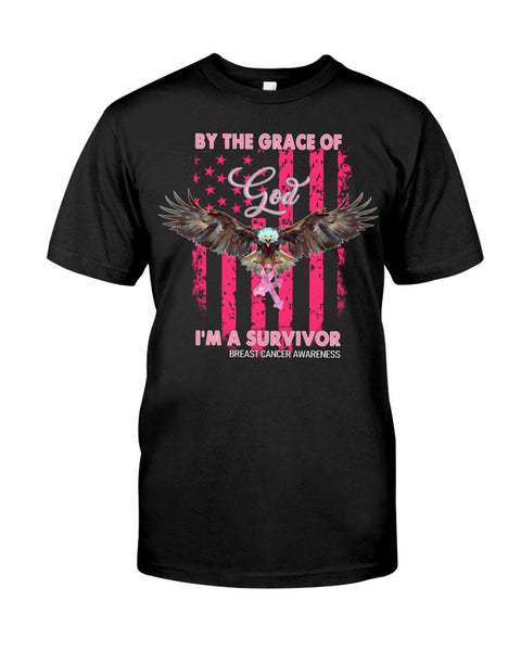 FLYING BALD EAGLE BY THE GRACE OF GOD I'M A SURVIVOR - BREAST CANCER AWARENESS Classic T-Shirt