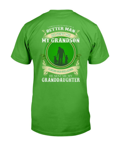 He Sent Me My Grandson Classic T-Shirt, My Granddaughter Shirt, Shirt for Son,  Daughter and Son Gift, Customized Gift Idea for Son