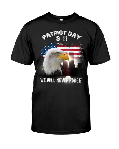 Men American Patriot Shirt Black 911 Never forget Shirt