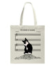Black Cat The Sound of Silence Tote Bag Cute Black Cat Bag Cat Gifts for Cat Lovers