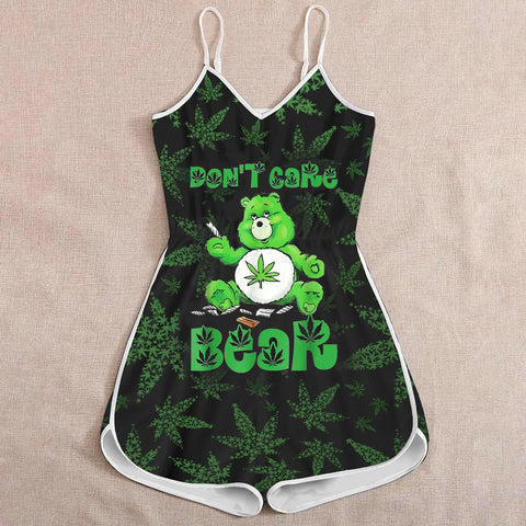 Bear Weed Romper For Women Cannabis Marijuana 420 Weed Shirts Clothing Gifts HT