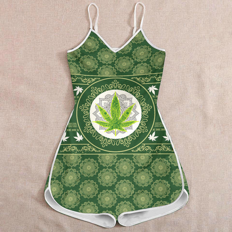 Weed Mandala Romper For Women Cannabis Marijuana 420 Weed Shirts Clothing Gifts HT