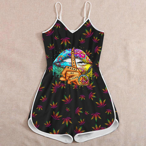 Whisper Words Of Wisdom Romper For Women Cannabis Marijuana 420 Weed Shirts Clothing Gifts HT