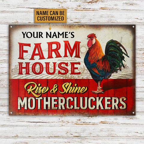 Personalized Farm Chicken Farmhouse Customized Classic Metal Signs